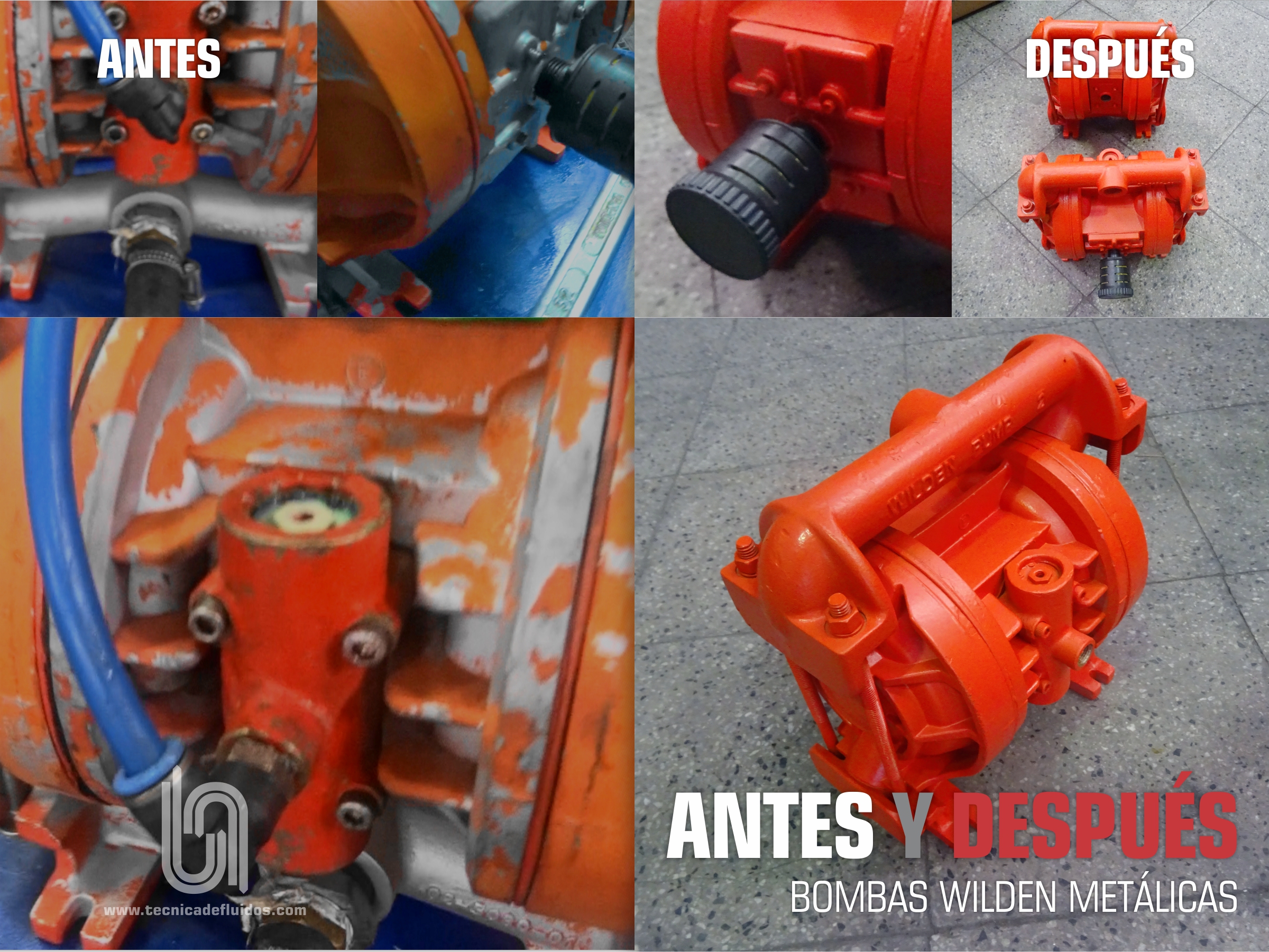 ANTES Y DESPUÉS - BOMBAS METÁLICAS WILDEN