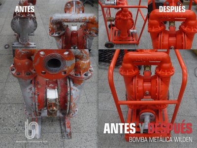 ANTES Y DESPUÉS - BOMBA METÁLICA WILDEN