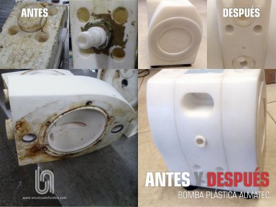 ANTES Y DESPUÉS - BOMBA PLÁSTICA ALMATEC