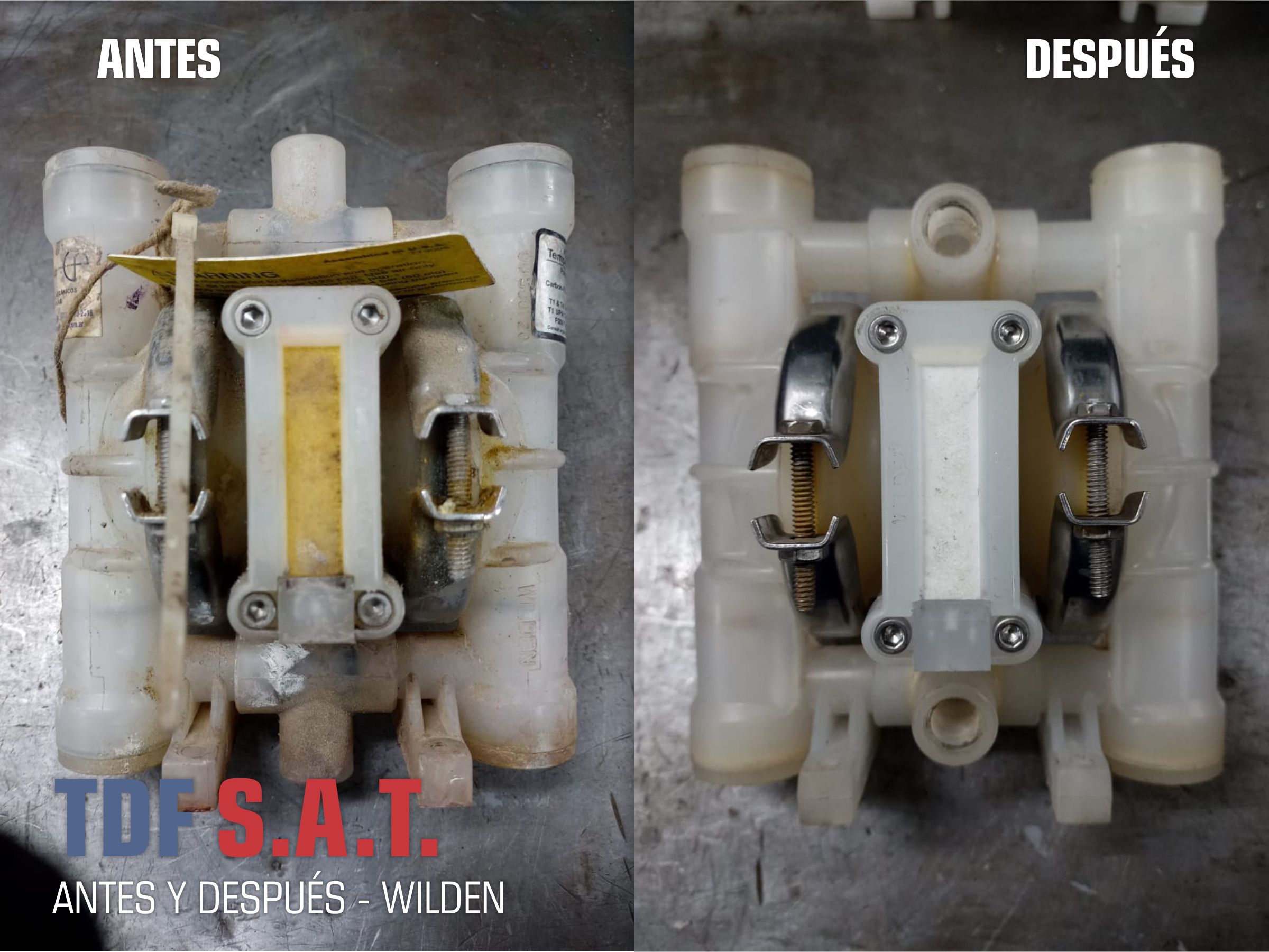 ANTES Y DESPUÉS - BOMBA PLÁSTICA WILDEN